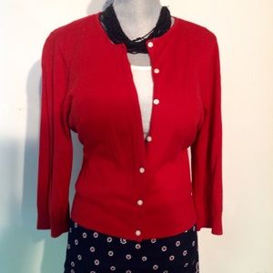 Red Cardigan size L (8-10)